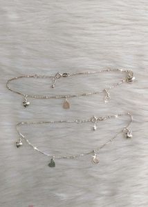 92.5 silver charming anklet with hallmark