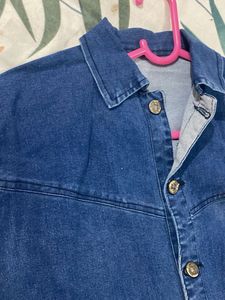 Denim Top with Grommet Detail