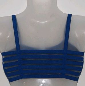 Blue padded Sports Bra
