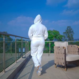 White Hoodie &amp; Jogger Set