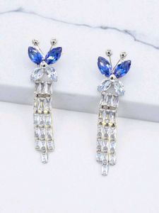 Butterfly Rhinestone Dangle Earrings