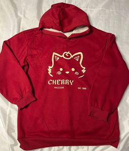 Red Cherry Print Hoodie