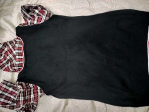 Stylish Plaid Accent Top