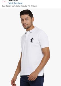 White Redtape neck T Shirt Men