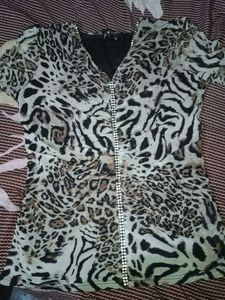 Tiger Print Top In Good Condition