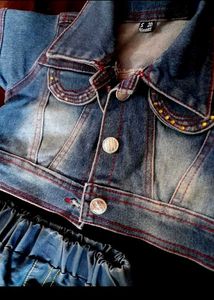 Denim Skirt And Jaket Combo