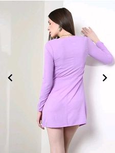 Party Mini Length Full Sleeve Textured Wrap Dress