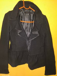 Elegant Black Peacoat Jacket