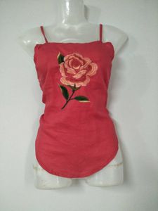 Linen Embroidered Spaghetti