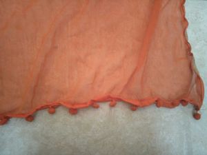 Orange Pom-Pom Dupatta
