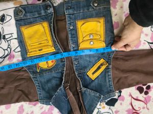 Unique Denim &amp; Brown Layered Jacket 2-4 years