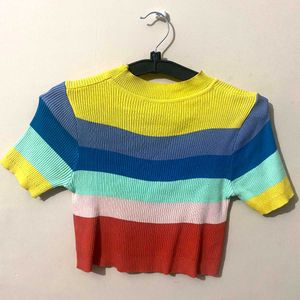 Striped Ribbed Crop Top