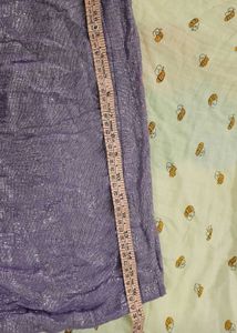 Purple Net Saree With Blouse And Petticoat