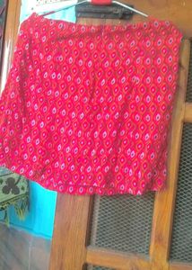 Jaipuri Dyed Cotton Blend Mini Skirt