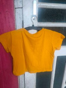 Yellow Graphic Tee with Husky Print