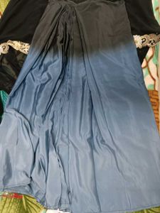 Black Ombre Draped Dhoti Skirt Set