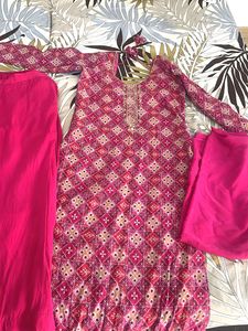 Pink Printed Kurta Set