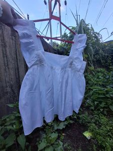 White Ruffle Top