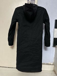 Black Hooded Trench Coat