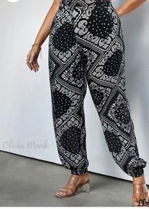 Boho Pants / Paisley Print ElasticWaist Pant