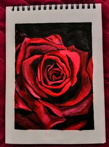 Red Rose Acrylic Painting