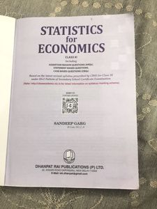 Statistics For Economics Class XI Book