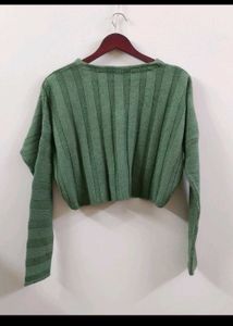 Ribbed Knit Crop Pullover