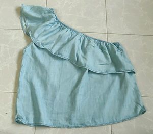 Denim Off Shoulder Top ( One Sided )