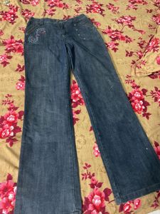 Embroidered Flare Jeans
