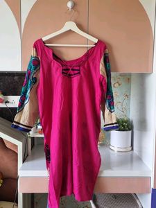 Embroidery Beautiful Cotton Straight Kurti 😍