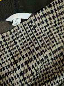 Checked Split Hem Pants