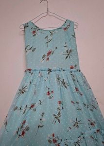 Floral Print Light Blue Dress