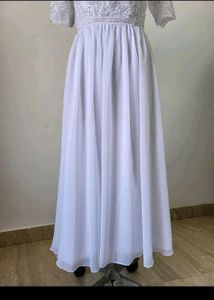 Cute And Pretty White Long Gown