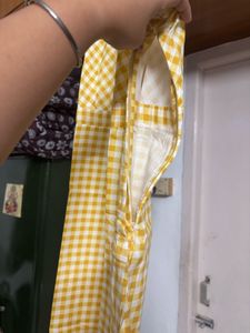 “AND” Ghingam Yellow Mellow Y2K Dress