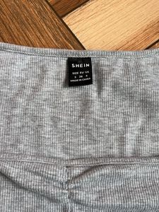 Shein Grey Ribbed Crop Top
