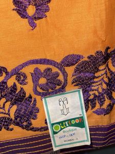 Elegant Mustard &amp; Purple Saree