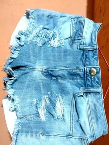Distressed Denim Shorts