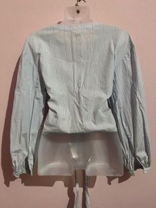 Striped Tie-Waist Blouse