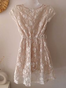 Rhapsody Aesthetic White Lace Dress