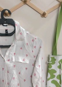 Cute White Patterned Shirt