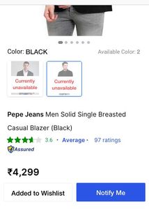 Pepe Jeans Mens Black Cotrise Blazer