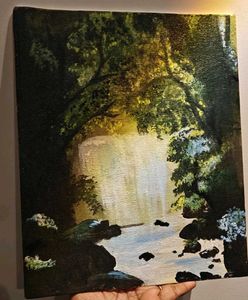 Waterfall Acrylic Painting