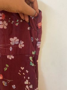 brown floral dress-Zink London