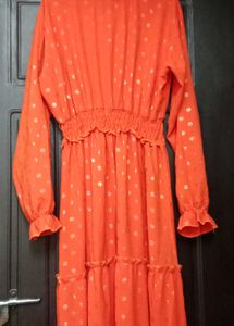 Elegant Orange Maxi Dress