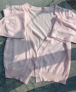 Light Pink Button-Down Cardigan
