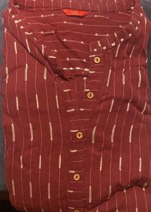 W Maroon Printed Kurta