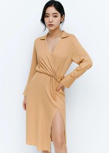 Zara Beige Satin Dress