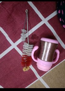 Combo Of Camera Steel Feeding Bottle With Brush