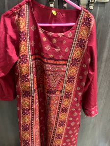 Red Printed Kurti