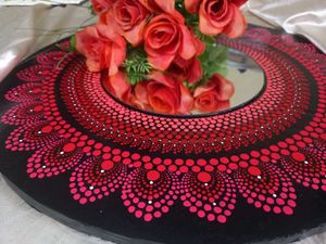 Mirror With Mandala Art Work
